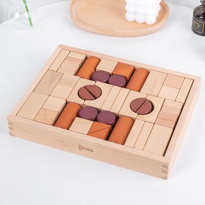 Solid Wood Castle Building Blocks Grasping Can Bite Young Children's Building Mo