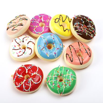 Toys Squishy Slow Rebound 7cm Donut Magnet Refrigerator Magnet Keychain Pendant 