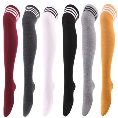 Underwear Women's Cosplay Dance Three-Stripe Over-Knee High Socks, Stripe Socks