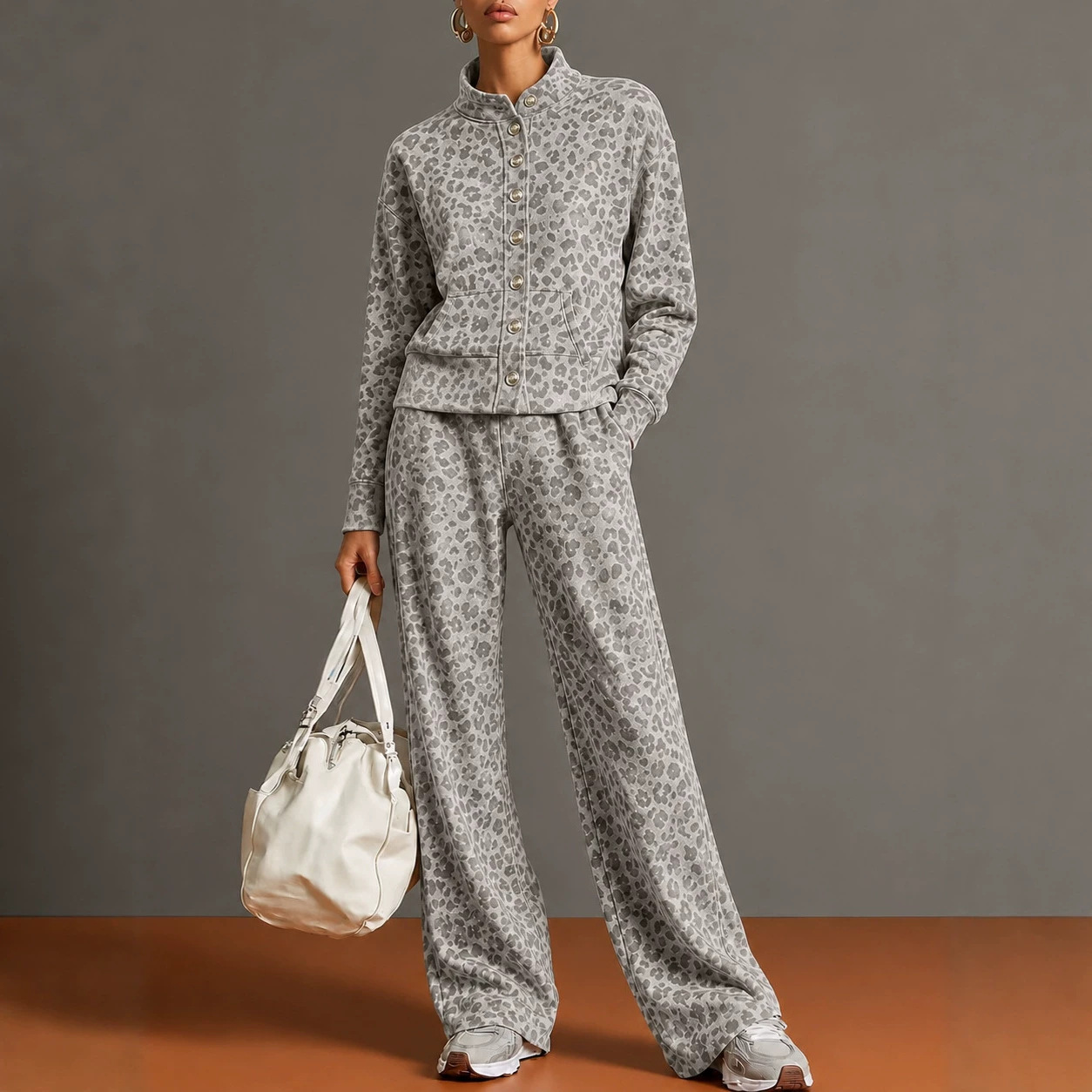 Womens Clothing 2026 European & American Women's Fall Winter Retro Leopard Print