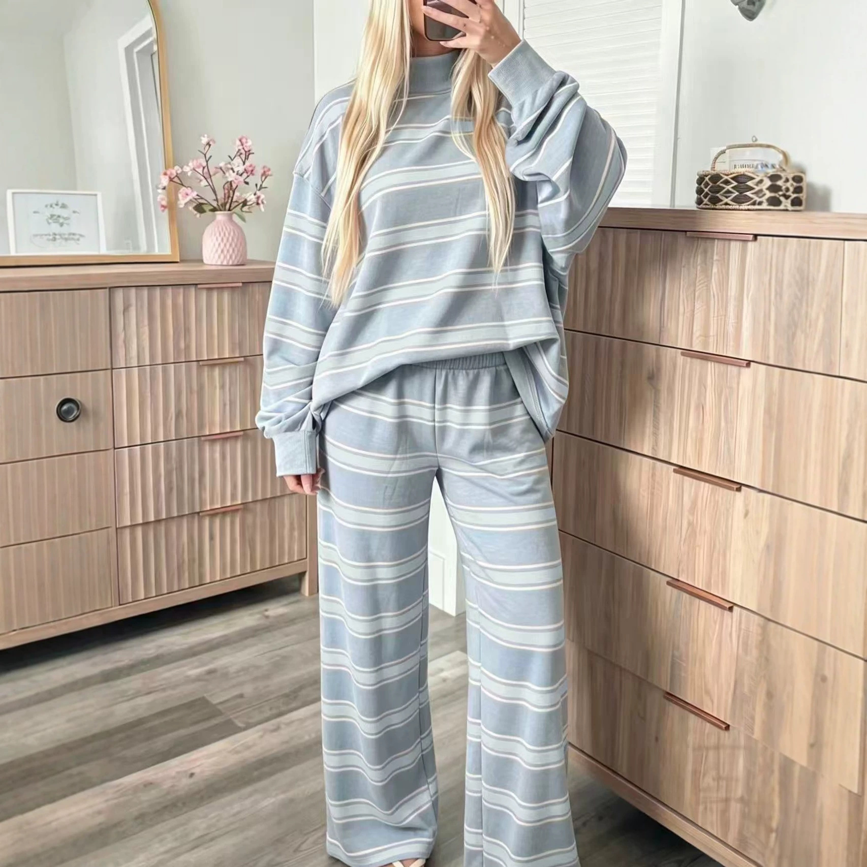 Womens Clothing 2026 Fall Winter New Style European & American Women's Stripe Pr