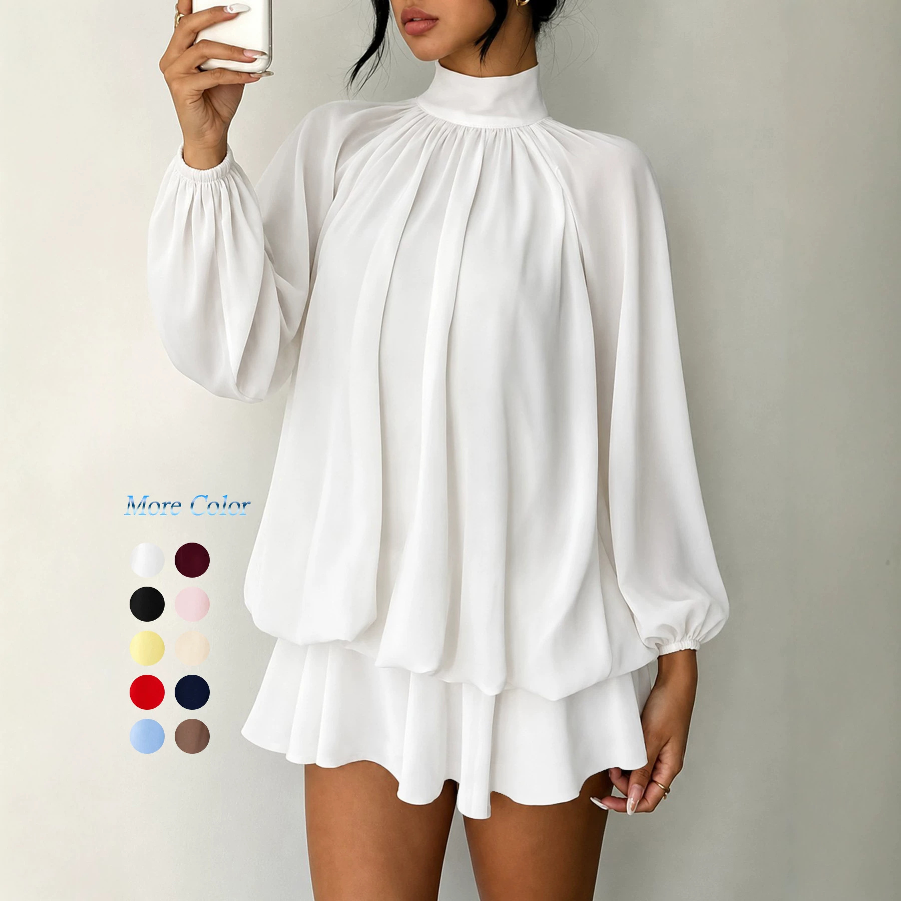 Womens Clothing European American Export Cross-Border Women's Long Sleeve Autumn