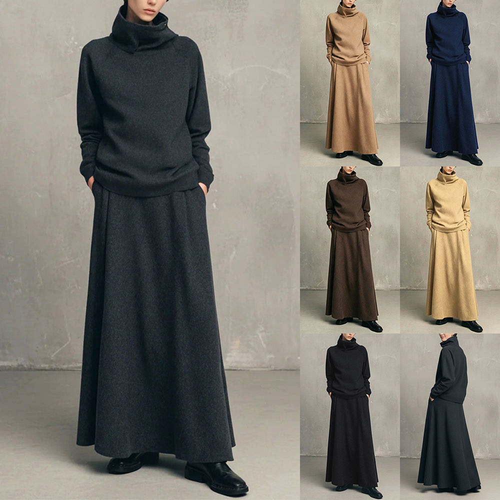 Womens Clothing European American Cross-Border Export Women Autumn/Winter Double